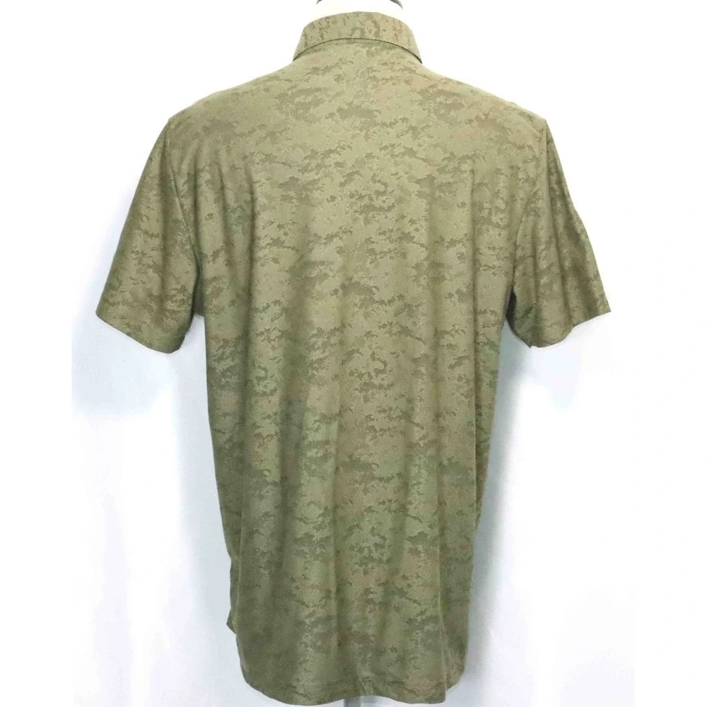 Adidas Green Vented Camo Polyester Golf ‎ Polo Shirt AD4001 Mens Size XL